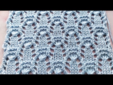 Видео: Чудесный ажурный узор спицами 💥  Для вязания пледов, джемперов