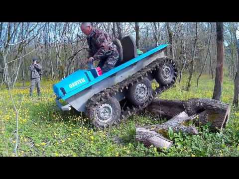 Видео: Бюджетный гусеничный вездеход амфибия Охотец