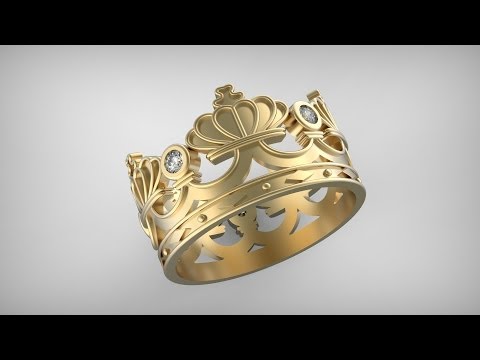 Видео: Кольцо "Корона". Tutorial for Rhinoceros. Ring Crown. #SantaYork