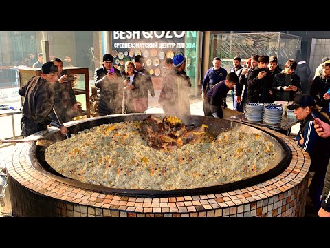 Видео: УЗБЕКСКИЙ ПЛОВ на 3000 человек в АНОМАЛЬНО ХОЛОДНОМ | САМЫЙ БОЛЬШОЙ центр ПЛОВА в АЗИИ