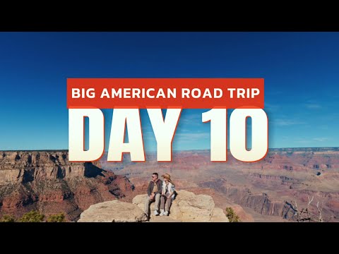 Видео: Большое дорожное путешествие по США. День 10. Гранд каньон