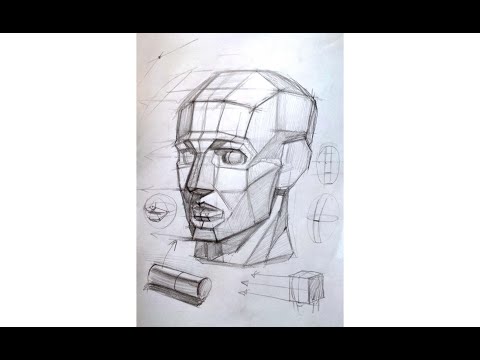 Видео: Построение головы. Академический рисунок.
