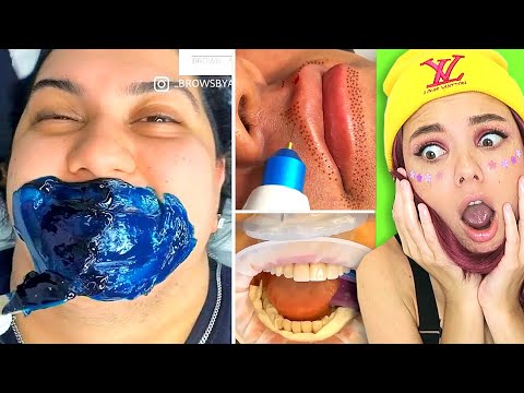 Видео: БЕЗУМНЫЕ идеи для КРАСОТЫ ! СИНЯЯ МАСКА И НОВЫЕ ЗУБЫ