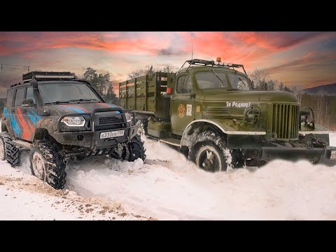 Видео: Дед на Зил 157 против крутых внедорожников в глубоком снегу Мы не ожидали такого