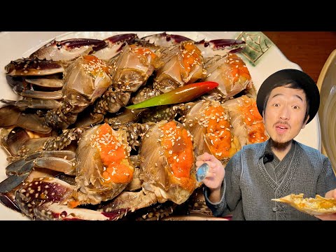 Видео: странная еда в Корее 🇰🇷Провинция Чолла - маринованный золотой краб + жареная лапша из черной фасоли