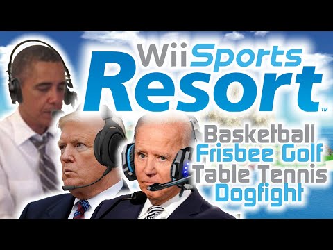 Видео: Президенты США играют в Wii Sports Resort (баскетбол, фрисби-гольф, настольный теннис и собачьи б...