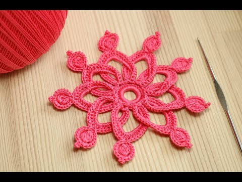 Видео: Вязание ЦВЕТКА крючком - мастер класс - Crochet 3D Flower Pattern