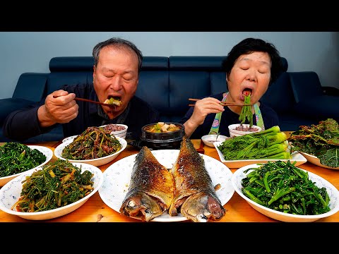 Видео: Разнообразие весенней зелени по сезону! Корейская домашняя еда - кулинарное шоу Мукбанг