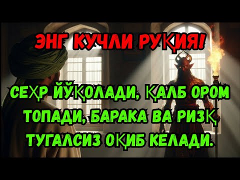 Видео: ЭНГ КУЧЛИ РУҚИЯ! УЙИНГИЗНИ ТОЗАЛАЙДИ ВА УЙИНГИЗГА НУР СОЧАДИ.
