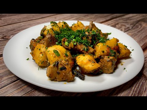 Видео: Жаркое с грибами и мясом!очень простой и вкусный рецепт