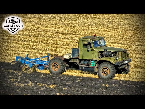 Видео: Взял КрАЗ-255Б ЛАПТЁЖНИК вместо трактора Т-150К! Пашем зябь на Советском грузовике! Машины СССР!