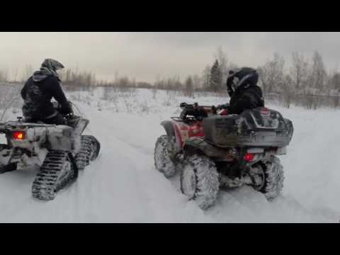 Видео: Квадроциклы Yamaha Grizzly 700 CFMOTO X5 H.O. гусеницы