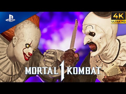 Видео: Пеннивайз против Арта: самый страшный бой клоуна | Mortal Kombat 1