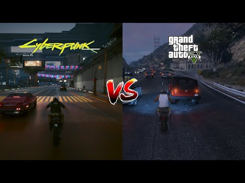 Видео: GTA V vs Cyberpunk 2077 { ПК } Сравнение физики и деталей