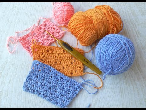 Видео: 1. ТРИ ПРОСТЫХ УЗОРА КРЮЧКОМ ДЛЯ НАЧИНАЮЩИХ. Three simple crochet patterns.