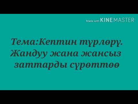 Видео: Кептин түрлөрү.Сүрөттөө