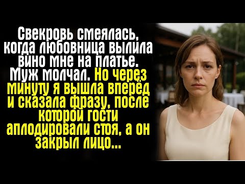 Видео: Свекровь смеялась, когда любовница вылила вино мне на платье  Муж молчал  Но через минуту я вышл
