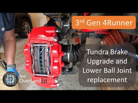 Видео: 4Runner 3-го поколения: модернизация тормозов Tundra и замена нижнего шарового шарнира
