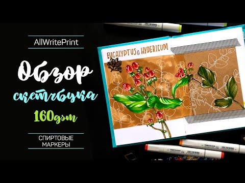 Видео: │ОБЗОР НА МОЙ СКЕТЧБУК 📓│ AllWritePrint 160gsm│Скетчинг маркерами│