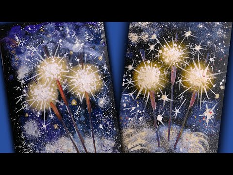 Видео: Как нарисовать бенгальский огонь. Гуашь.