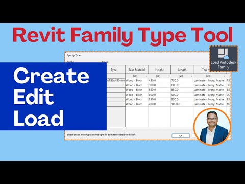 Видео: Как создать типоразмер семейства Revit в Excel Загрузить обратно