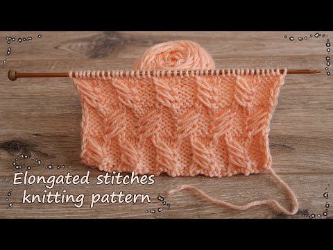 Видео: Узор удлинённых петель спицами | Elongated stitches knitting pattern