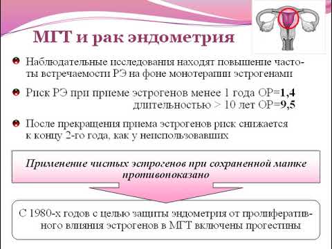 Видео: Онкологические аспекты МГТ. Менопаузальная гормональная терапия. Часть 1