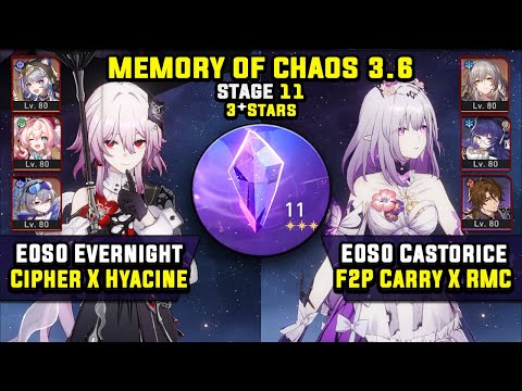Видео: E0 Evernight Carry и E0 Castorice F2P Carry (3 звезды) Memory Of Chaos 11 Honkai Star Rail 3.6