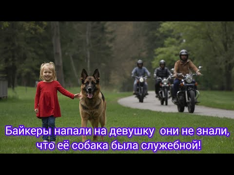 Видео: Байкеры напали на девушку — они не знали, что её собака была служебной!