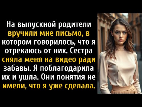 Видео: На выпускном родители вручили мне документы об отречении, а потом шеф назвал моё имя.