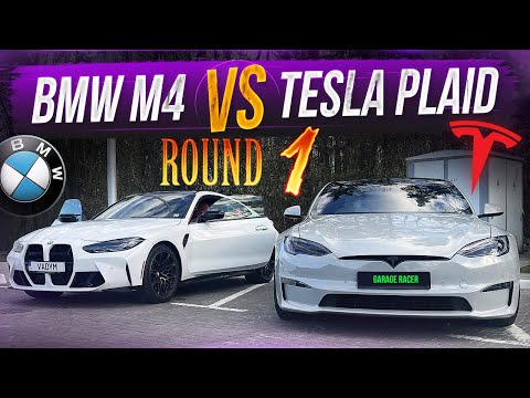 Видео: 800HP BMW M4 vs. 1000HP Tesla Plaid | Реальные 0-100, 100-200, 1/4 mile | Round 1