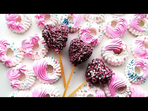 Видео: ИДЕЯ Фигурного БЕЗЕ к 14 Февраля, БЕЗЕ СЭНДВИЧ в ШОКОЛАДЕ