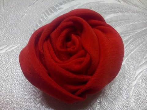 Видео: МК// Роза из ткани за 5 минут Простой способ//DIY chiffon rose,fabric rose tutorial,how to make