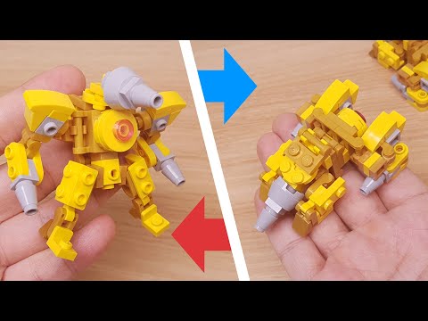 Видео: Механический трансформер из кирпича Micro LEGO - Буровая головка