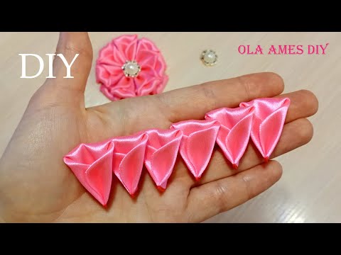 Видео: Их Хочется Съесть😍 НЕЖНЫЕ ЦВЕТЫ из ЛЕНТ 😍Канзаши/ DIY Ribbon Flowers/ Flores de Fita Ola ameS DIY