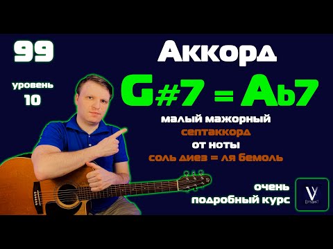 Видео: G#7 на гитаре. Ab7 на гитаре. Как играть аккорд G#7 на гитаре. Как играть аккорд Ab7 на гитаре.
