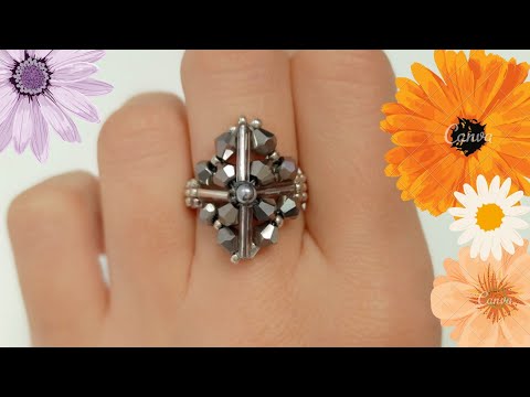 Видео: Как я делаю кольцо. Кольцо из бисера и биконусов