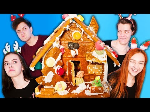 Видео: ПОПРОБУЙ НЕ СКАЗАТЬ "ВАУ" 😂🎄СТРОИМ ПРЯНИЧНЫЙ ДОМИК с Вэлл, Пушистый Волк и Ностя