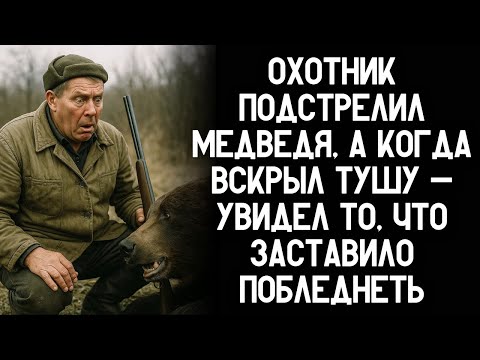 Видео: Охотник подстрелил медведя, а когда вскрыл тушу — увидел то, от чего побледнел