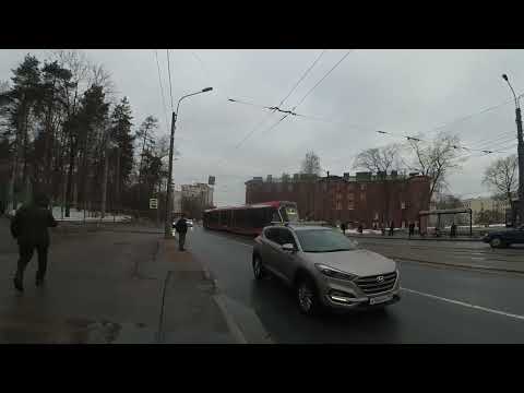 Видео: Трамвай 7764 по 55: Политехническая - Институтский СПб 14-*: 71-932 Невский 7764 по №55 (25.02.24)