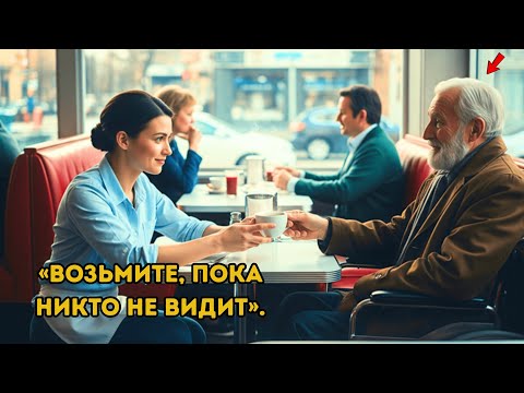 Видео: Добрая официантка заплатила за кофе старику — не зная, что это миллиардер, проверяющий людей