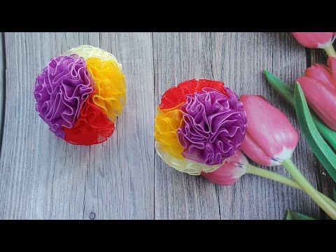 Видео: Бантики из органзы 2 см  / Beautiful Ribbon Bow / Bow tutorial / Kanzashi