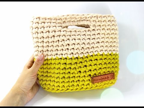 Видео: Сумка крючком. Трикотажная пряжа / Crochet bag