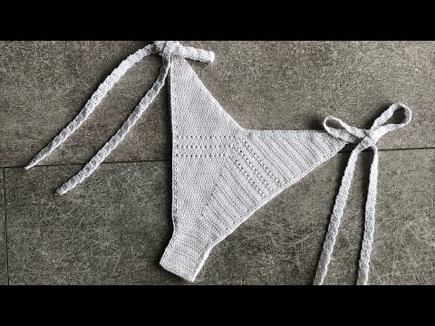 Видео: Мастер класс по вязанию угловых трусиков. Вязаный купальник. Bikini crochet.