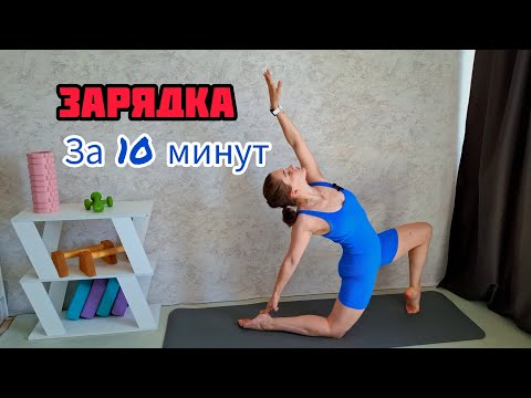 Видео: 10 минут зарядки для бодрого утра дома #зарядка #спорт #утренняярутина #sports #motivation  #топ
