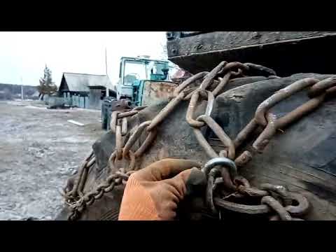 Видео: Сделайте так, не пожалеете. Цепи на трактор