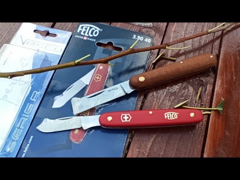 Видео: Нож FELCO (Victorinox) 3.90 40 или VESCO R1. Пример прививки(окулировки) вприклад, щитком. ИМХО.