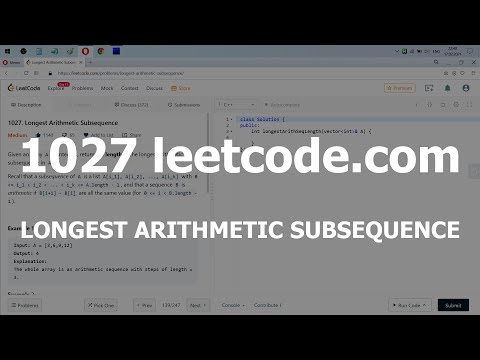 Видео: Разбор задачи 1027 leetcode.com Longest Arithmetic Subsequence