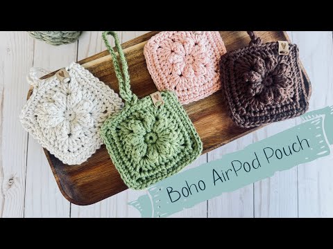 Видео: Вязаные крючком чехлы для AirPods в стиле бохо