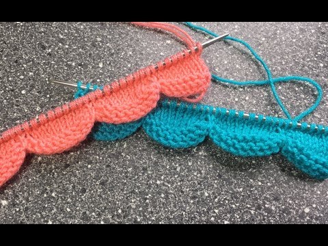 Видео: Узоры спицами. Отделочная кромка(край, кайма) спицами